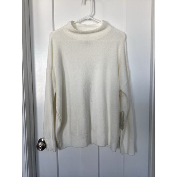 NWT Joie Women's Wool Blend Mock Neck Knit Pullover Sweater White Size Large - Picture 1 of 10